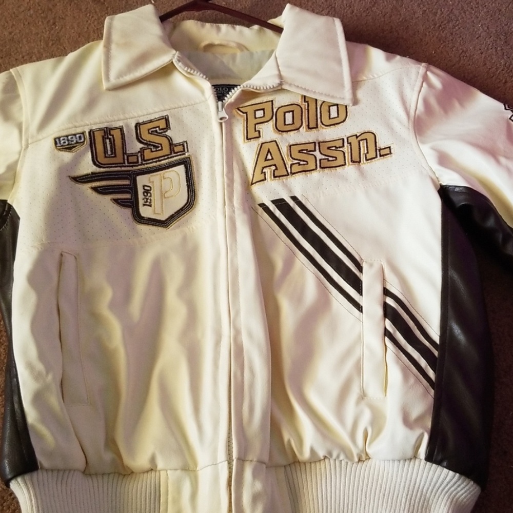 Polo kids  leather jacket size medium 10/12